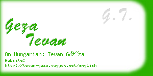 geza tevan business card